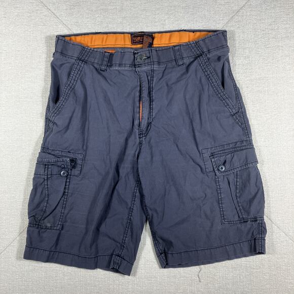 Wear First Shorts Mens 36 Gray Cargo Rip-Stop Fabric Cotton Blend Hike Camp 11" - Picture 1 of 9